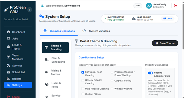 System Setup and Branding